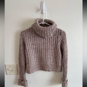 Free People Pink Marled Ballet Cowel Neck Sweater size XS